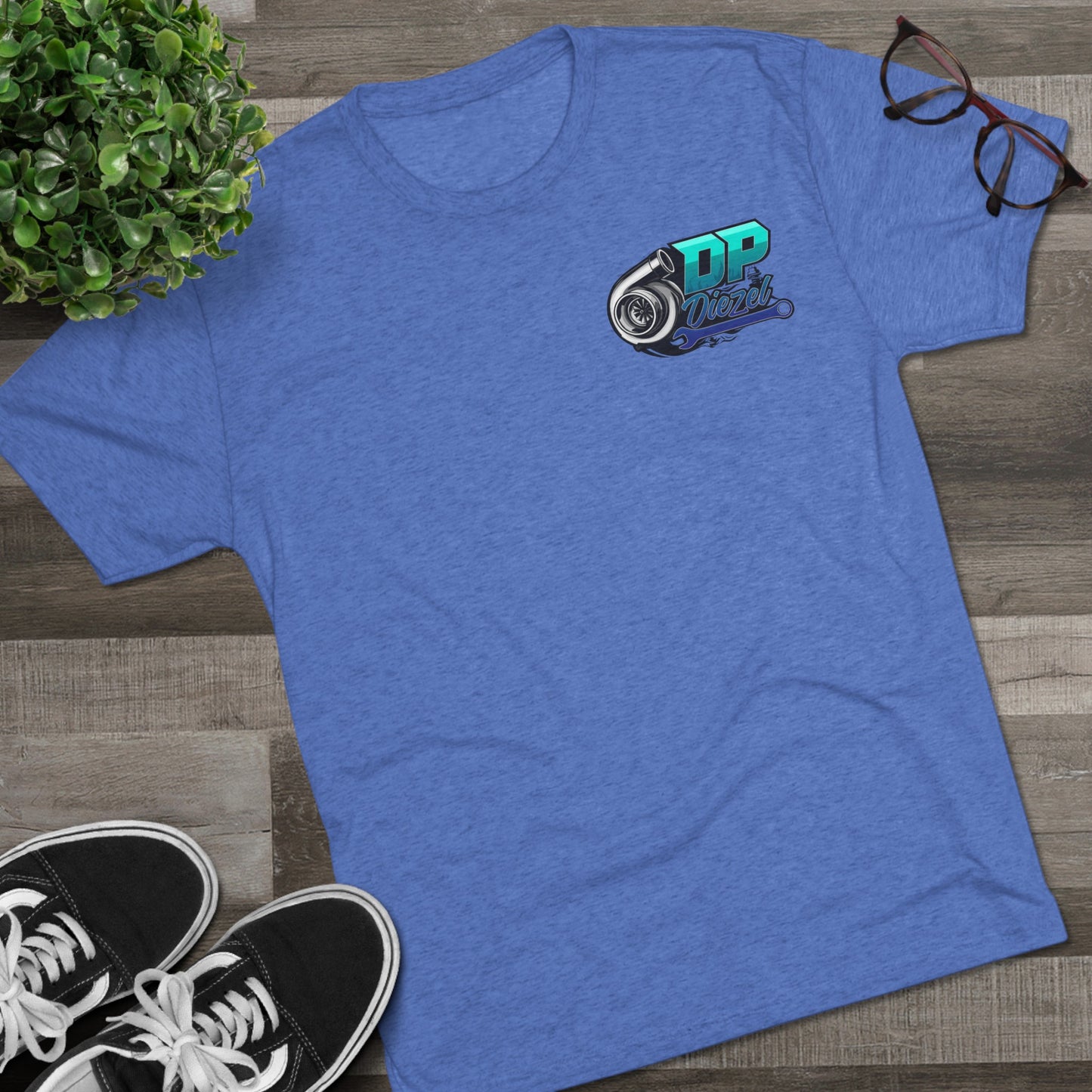 Unisex Tri-Blend Crew Tee - Teal Logo