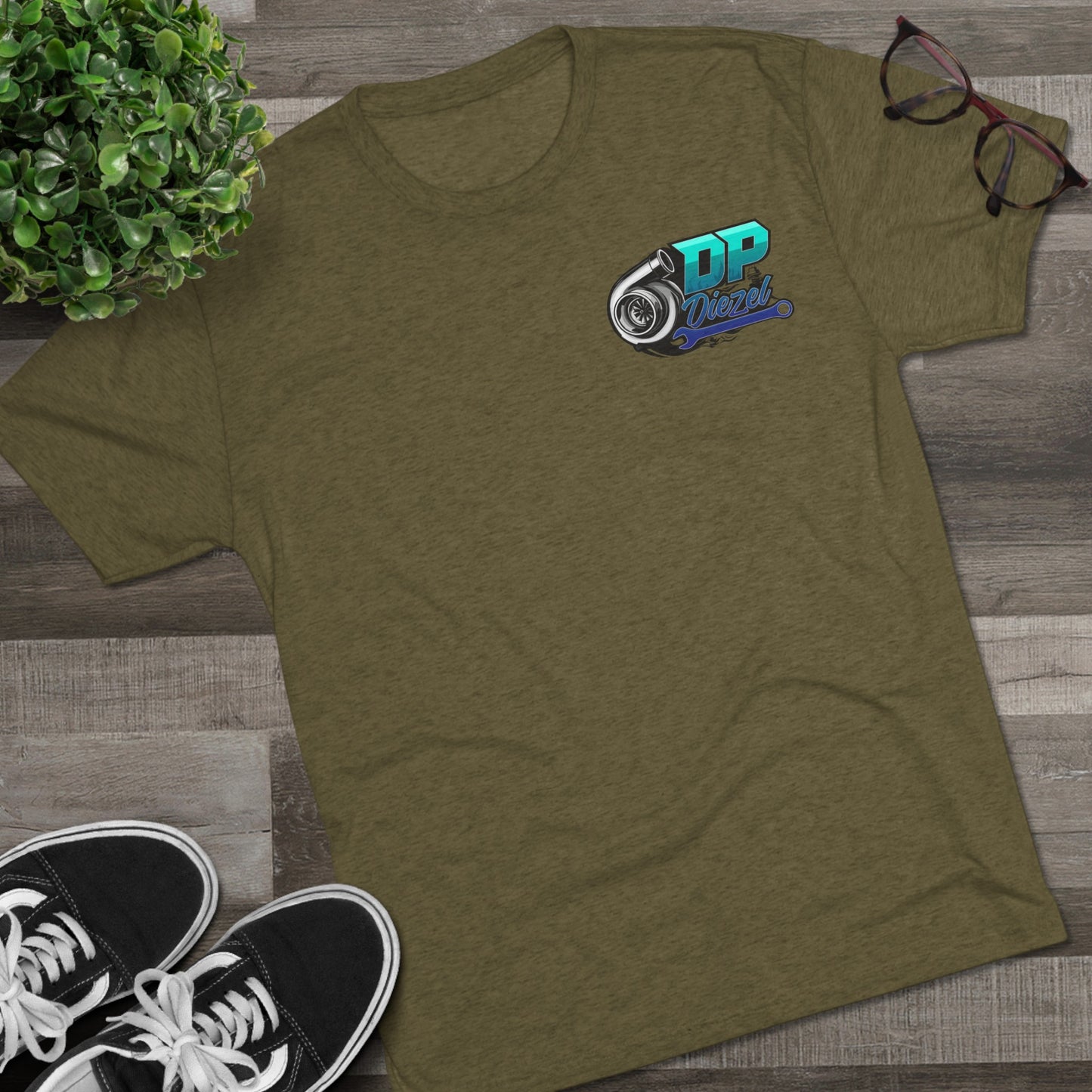 Unisex Tri-Blend Crew Tee - Teal Logo